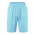 thumbnail image 1 of asjyhkr Mens Workout Shorts Ribbed Drawstring Elastic Waisted Shorts with Pockets Stretch Gym Beach Shorts, 1 of 2