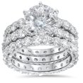 thumbnail image 1 of 9 Ct Diamond Engagement Ring Eternity Guard Wedding Band Set White Gold, 1 of 4