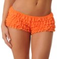 thumbnail image 4 of Penkiiy Women Ruffled Bloomer Shorts Y2K Cute Lace Ruffle Shorts Elastic Waist Fairy Mesh Layered Micro Shorts S Orange, 4 of 5