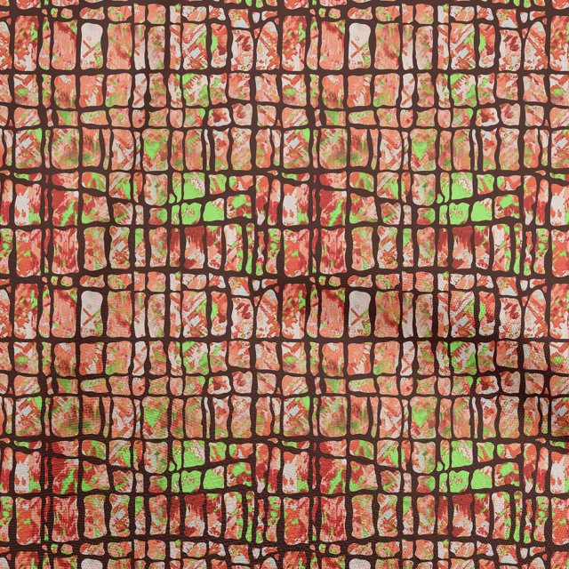 oneOone Viscose Chiffon Dark Peach Fabric Abstracts Craft Projects Decor Fabric Printed By The Yard 42 Inch Wide