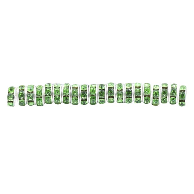 50 Pieces Rhinestone Rondelle Handmade Spacer Beads Findings Crafts Jewelry Crystal Multi-colors Loose Bead Earring Necklace Accessories Green