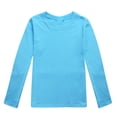 thumbnail image 1 of PMVFHDE T-Shirt à Manches Longues pour Enfants Garçons Filles Automne Printemps Col Rond Uni, Bleu, 6-7 Ans, 1 of 4