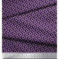 thumbnail image 2 of Soimoi Tissu en Velours Violet Imprimé Géométrique Rond au Mètre 58 Pouces de Large, 2 of 4