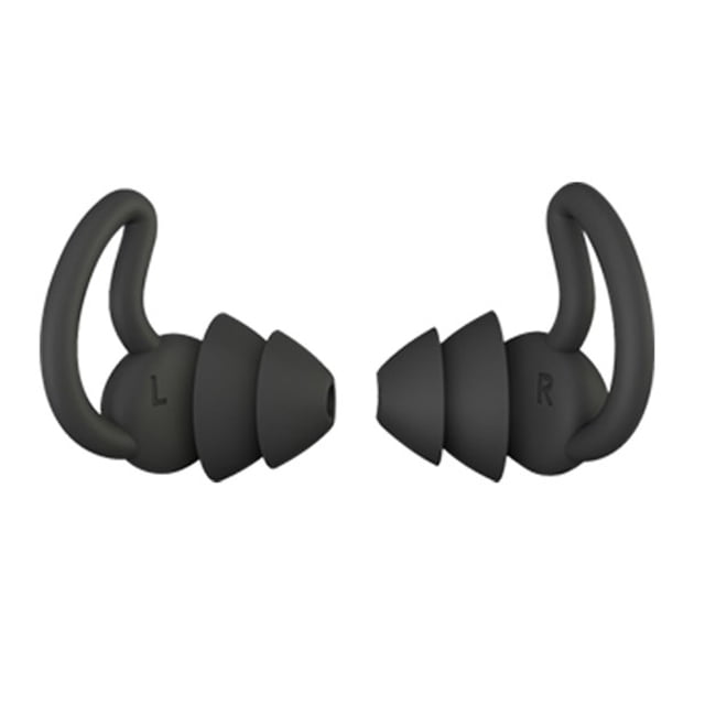 Écouteurs de Sommeil en Silicone Réduction de Bruit Réutilisables; Écouteurs pour Bureau Maison, Noir, 2 Couches