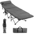 thumbnail image 1 of Costway Folding Retractable Travel Camping Cot w/Removable Mattress & Carry Bag Grey, 1 of 10
