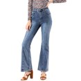 thumbnail image 1 of INSPIRE CHIC Pantalon Long Évasé Vintage Taille Haute Extensible pour Femme Jeans à Boutons Cloche, 1 of 6
