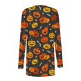 thumbnail image 5 of Women‘s Halloween Cardigan Sweater Skull Pumpkin Print Pattern Long Cardigans Sweater Coats Tops Ginger M, 5 of 5