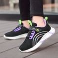thumbnail image 3 of MEZZALL Chaussures de Course Décontractées Confortables pour Enfants en Maille Mode à Lacets, à Agencement de Couleurs, Chaussures Stylées pour Tout-Petits, Violet, 5-5,5 Ans, 3 of 8