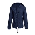 thumbnail image 1 of Manteau de Pluie Léger à Capuche pour Femmes Imperméable Actif Extérieur Veste de Pluie avec Capuchons Dames Manches Longues Décontracté Coupe Ajustée Fermeture Éclair Manteau d'Extérieur Veste Manteau, 1 of 3