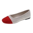 thumbnail image 1 of Casual Shoes For Women, Color-Block Canvas Slip-On Flats with Round Toe and Soft Sole for Spring and Summer, Large Sizes Available, 1 of 5