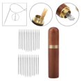 thumbnail image 3 of 24x Self Threading Needles with Wooden Needle Case Brown_Silver Needles, 3 of 9