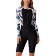 thumbnail image 1 of Boyleg Bathing Suit for Women Long Sleeve Dive Skin Rashguard Athletic Swimsuits Modest Workout Sunsuit, 1 of 5