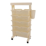 6 Tier Book Rack Storage Bookshelf, Removable Movable Unique Bookcase Utility Organizer, Multilayer Mobile Bookcase With Rotatable Shelves Compact For Bedroom Dormitory Office Kids