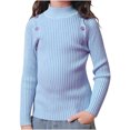 thumbnail image 1 of Posijego Girls Turtleneck Sweaters Ribbed Knit Long Sleeve Sweater T-Shirts Winter Slim Basic Tee Tops for Little Girls, 1 of 4