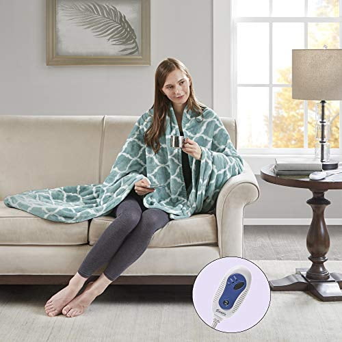 Beautyrest Oversized Ogee Heated Throw, 60 x 70, Aqua
