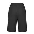 thumbnail image 5 of Timegard Womens Shorts Cotton Linen Elastic Waist Solid Color Summer Knee Length Trousers with Pockets, 5 of 5