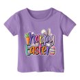 thumbnail image 4 of MIASHUI T-Shirt Amusant pour Enfants avec Lapin, Filles Garçons, Manches Courtes, Col Rond, Pâques, Violet, 10-11 Ans, 4 of 4