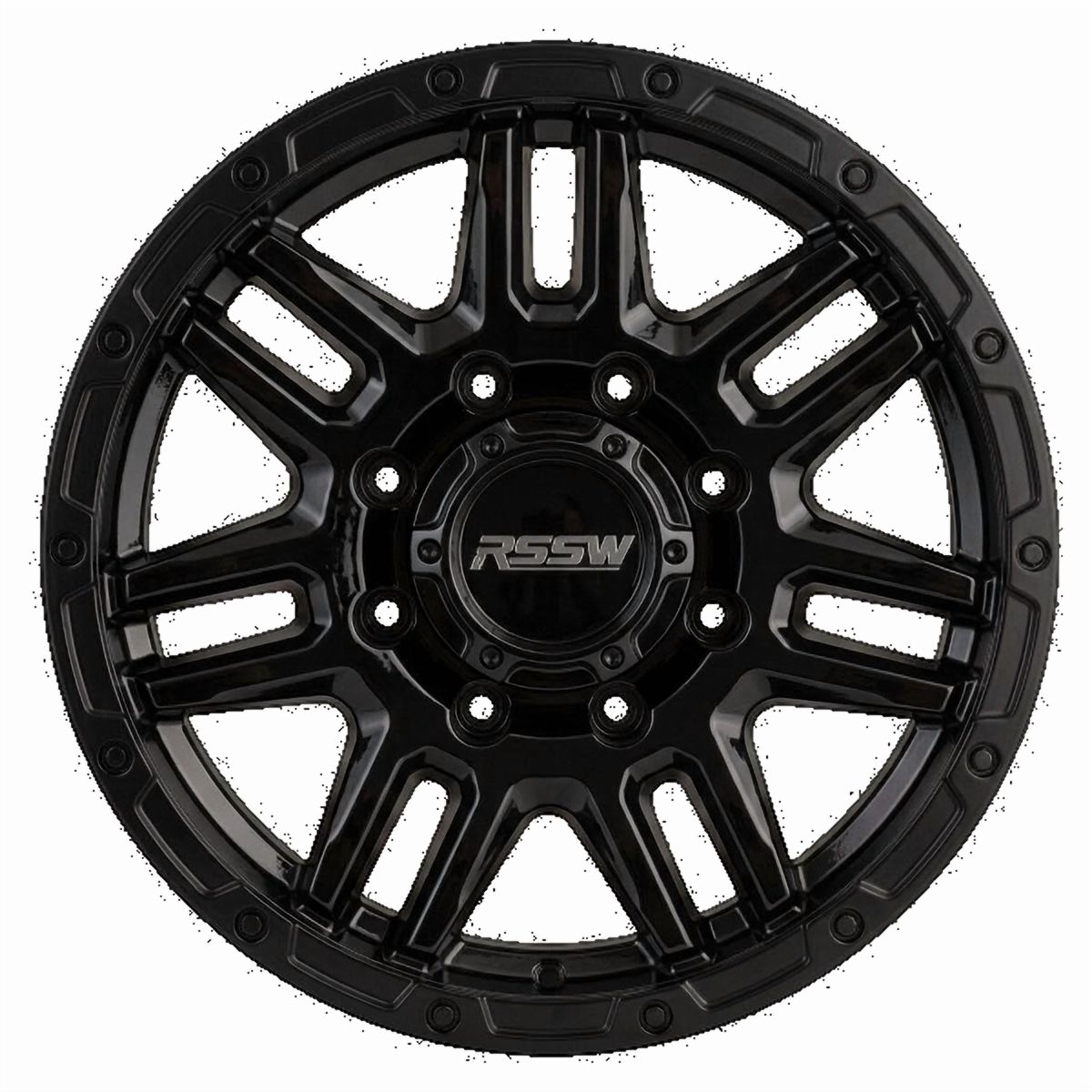 RSSW Blitz 20X9 jante en alliage noir brillante avec entraxe 8-170 , 20 mm offset et 124.9 centerbore