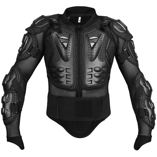 Motorcycle Protective Armor Vest for Outdoor Sports - Durable PE Shell & EVA Foam Gear for Full Body Protection in Black - Unisex Size M, Perfect for Riding, Skateboarding, Skiing & More