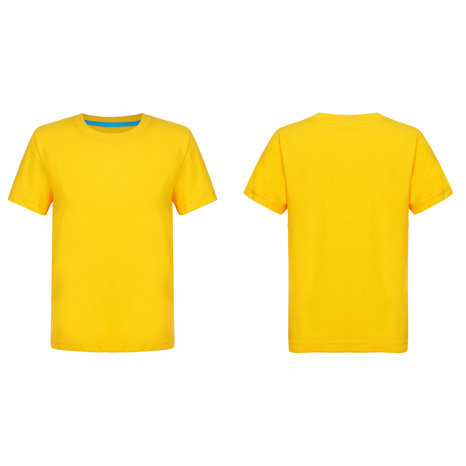 Ocealan Lot de 2 T-Shirts à Col Rond à Manches Courtes pour Garçons et Filles, Couleur Unie, Été, Décontracté, Coton, Hauts Tee 2-12 Ans Jaune 7-8