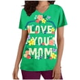 thumbnail image 1 of Birdeem Womens Fashion Short Sleeve V-Neck Tops Working Uniform Printing with Pocket Blouse Tops, 1 of 1