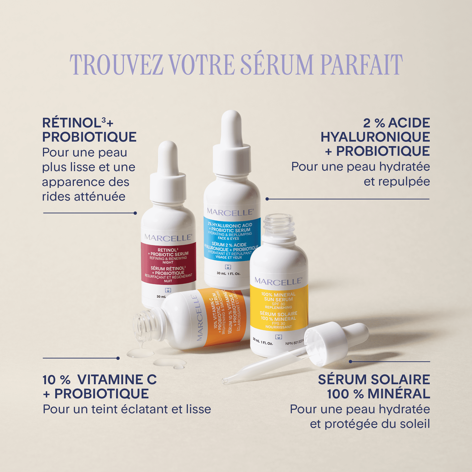 Marcelle Sérum 10 % vitamine C + probiotique, 30 ml
