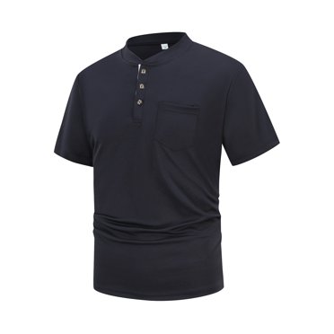 Ramiter Polo Homme Polos pour Hommes Décontractés Coupe Ajustée Chemise Manches Courtes Longues Polo T-Shirt Mode Hauts Marine,m