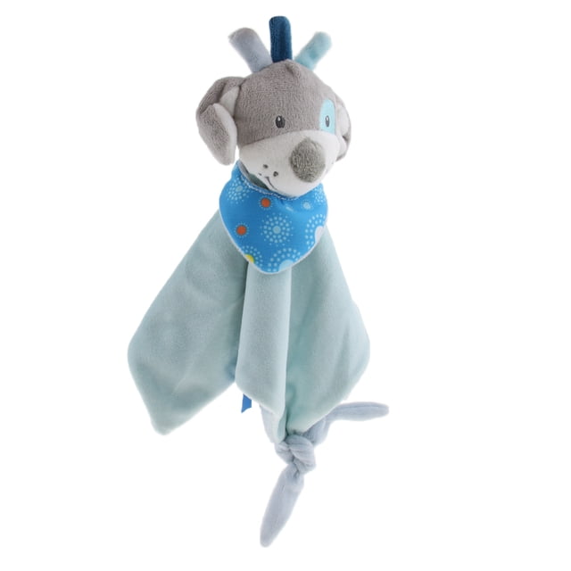 Baby Teething Tag Blanket Infant Teething Blanket Blue Dog