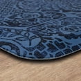 thumbnail image 3 of Damask Nouveau Blue Polyester Kitchen Mat 18x30, 3 of 5