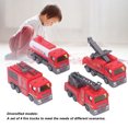 thumbnail image 4 of Fire Truck Toy, 4Pcs Fire Truck Model Easy To Play Pull Back  for School, 4 of 7