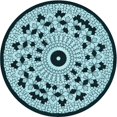thumbnail image 1 of Ahgly Company Tapis Rond Lavable en Machine Intérieur Transitionnel Vert Sarcelle Profond, 3 Pieds Rond, 1 of 7
