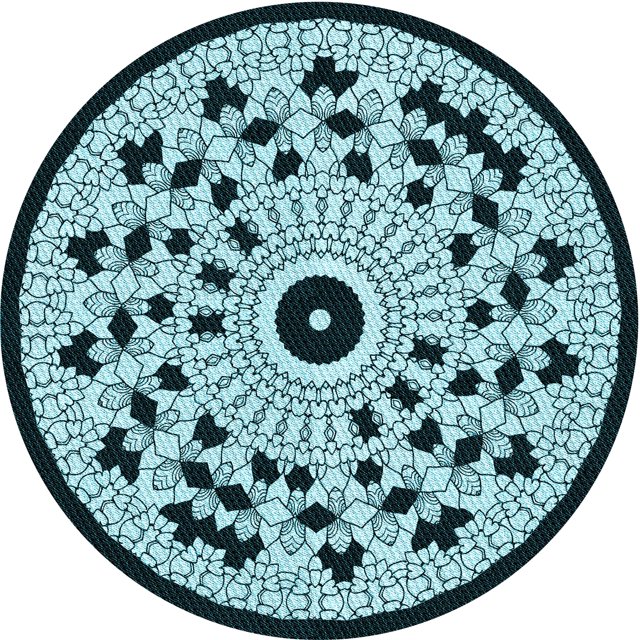 Ahgly Company Tapis Rond Lavable en Machine Intérieur Transitionnel Vert Sarcelle Profond, 3 Pieds Rond