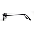 thumbnail image 4 of Retro Metal Geometric Deco Tip Rimless Sunglasses All Black, 4 of 4