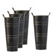 thumbnail image 3 of Abbracc 4 Pieces French Floral Bucket Container Pots for Deck Black, 3 of 9