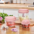 thumbnail image 3 of SAYIHEXIHE Manual Food Chopper Vegetable Cutter Onions Cutter Garlic Dicer Grinder Veggie Chopper with Container 900ML, 3 of 7