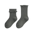 thumbnail image 1 of REDARER Girls' Ruffled Crew Socks - Soft Selvedge Cotton Socks for Winter/Autumn, Comfortable Mid-Calf Princess Socks, 1 of 5