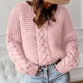 thumbnail image 2 of Timegard Plus Size Knit Tops for Women Crewneck Long Sleeve Sweaters Pullover Fall Winter Solid Color, 2 of 6