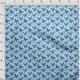 thumbnail image 3 of oneOone Cotton Poplin Medium Blue Fabric Insect & Floral Feather Craft Projects Decor Fabric Printed By The Yard 42 Inch Wide, 3 of 4