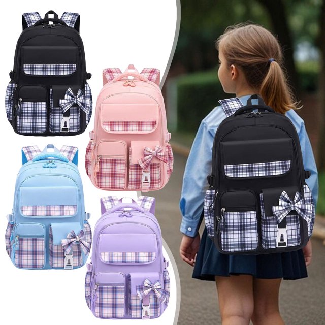 Vaidha Cute Girls' Lightweight Backpack With Bowknot Suitable For Primary And Junior Good School Students