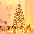 thumbnail image 1 of Costway 6ft Pre-Lit Premium Snow Flocked Hinged Artificial Christmas Tree w/ 250 Lights, 1 of 10