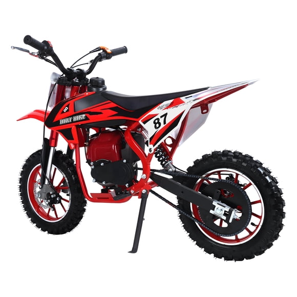 Trayknick 49cc 4-Stroke Kids Dirt Bike, Gas Power Motocross, Beach Off Road Mini Motorcycle, Children Pocket Motorbike with Disc Brakes (Red)