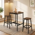 thumbnail image 1 of LEDREM Compact Bar Table - 35.4" Height, 220lb Capacity, Space-Saving Design, Easy Assembly, 23.6x23.6 Inches, Rustic Brown and Black, 1 of 10