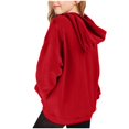 thumbnail image 4 of Milgrthf Chandails à Capuchon et Chandails Molletonnés pour Filles avec Écusson en Forme de Cœur, Poids Lourd, Manches Longues, Col Ras du Cou, Chandail à Capuche à Enfiler pour Préadolescente, Rouge, 3 Ans, 4 of 4