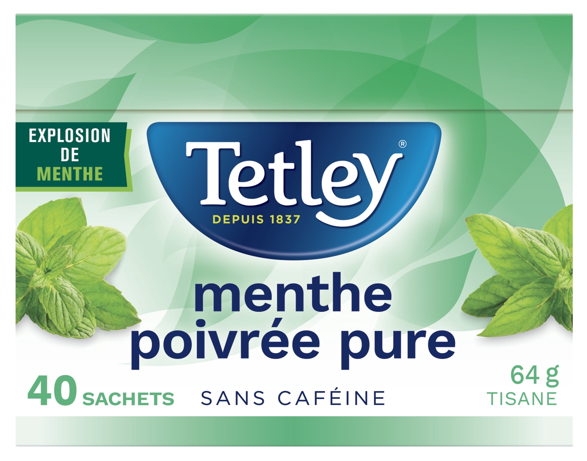 Tetley Tisane à la Menthe Poivrée Pure, 40 Sachets