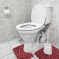 thumbnail image 3 of 2Pcs Non-slip Mat Set Plush Floor Rug Floor Pad Door Carpet Stone Bathroom Toilet Water Absorbent Rug, Dark Red, 3 of 8