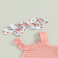 thumbnail image 4 of Infant Baby Girl Clothes Summer Outfits Strap Sleeveless Ribbed Romper Rainbow Ruffle Shorts Headband Set 0-3 Months, 4 of 7