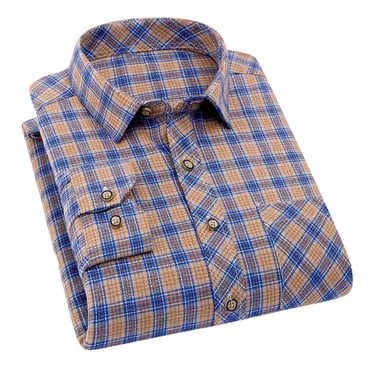LNWUY Men's Casual Plaid Flannel Long Sleeve Button Down Shirts Classic Fit Versatile Business Work Lapel Shirt Pink S