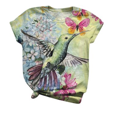 Plus Size Women Short Sleeve Animal Printed O-Neck Tops Tee T-Shirt Blouse T-shirt for women