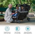 thumbnail image 4 of Foundations Compass Trio Triple Stroller, 3-Seat Tandem with UV Canopies and Reclining Seats, Black, 4 of 8