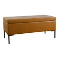 thumbnail image 1 of HomePop Banc de Rangement Moderne Grand de 18,5 Pouces en Similicuir avec Pattes en Métal, Brun, 1 of 12